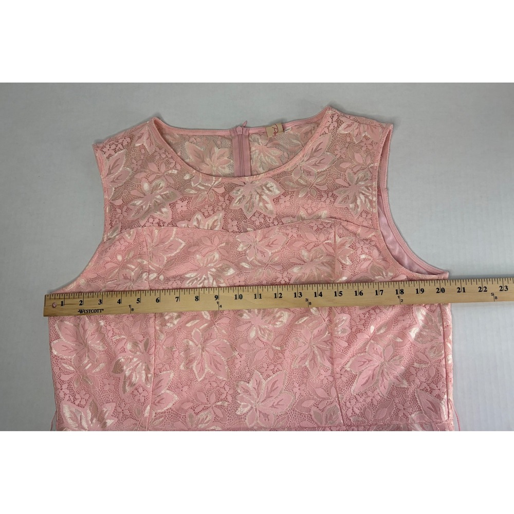 Belle Poque Pink Floral Lace Sleeveless Fit Flare Cocktail Dress XXL Womens - Picture 5 of 13